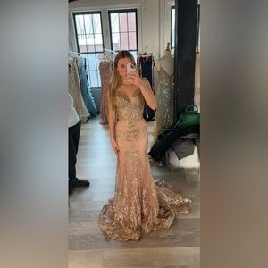 Rose gold dress prom